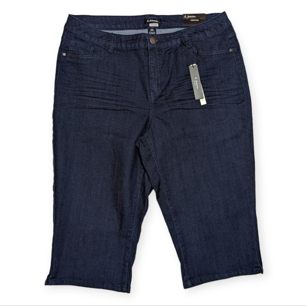 D. Jeans Modern Fit Plus Capris Size 20W Dark Denim Wash Cropped Pant Woman